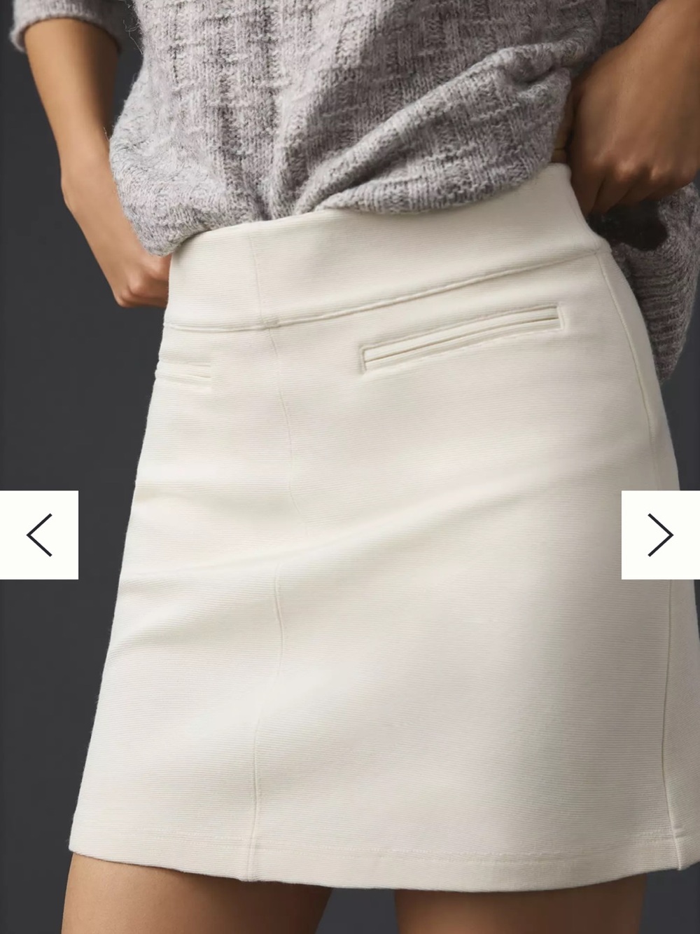 Maeve White High-Waist Mini Skirt